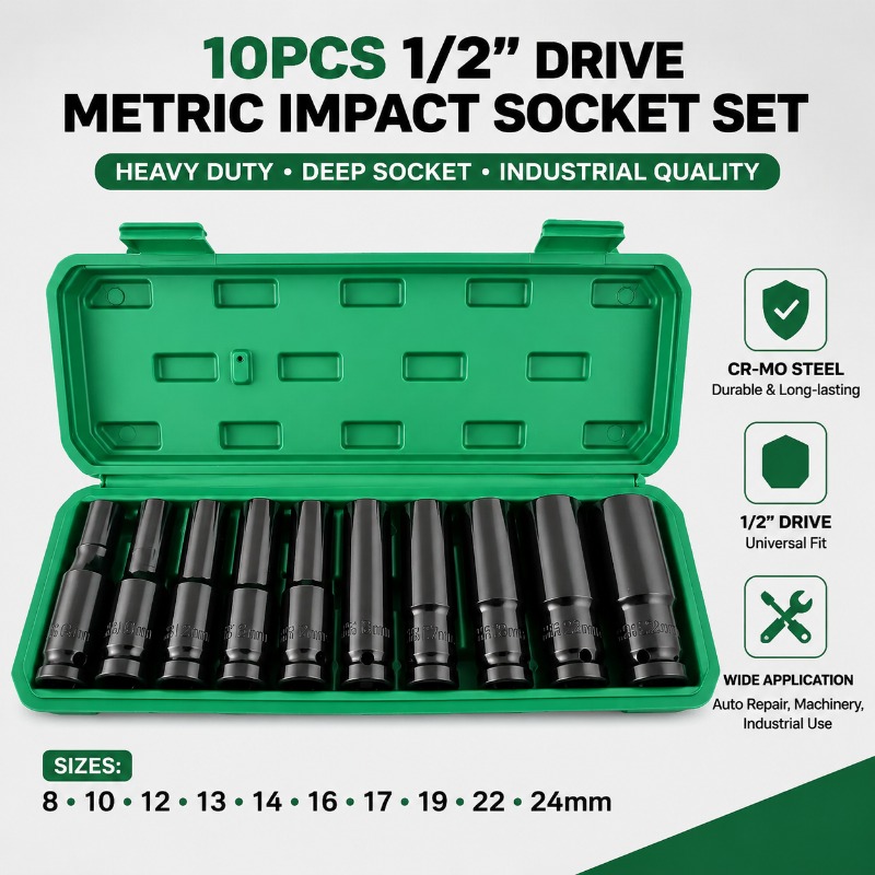 Heavy Equipment Maintenance - Juego de 10 Llaves de Impacto