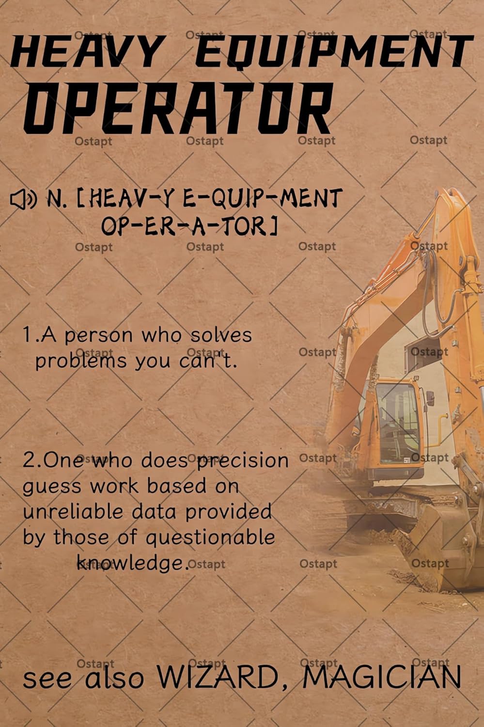 Heavy Equipment Sign - Letrero de metal divertido con diseño