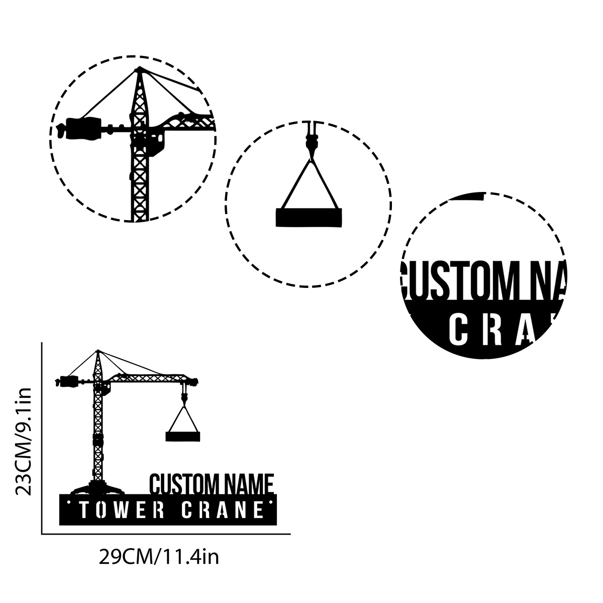 Grúa de torre personalizada, p - Heavy Equipment Sign reseña y precio