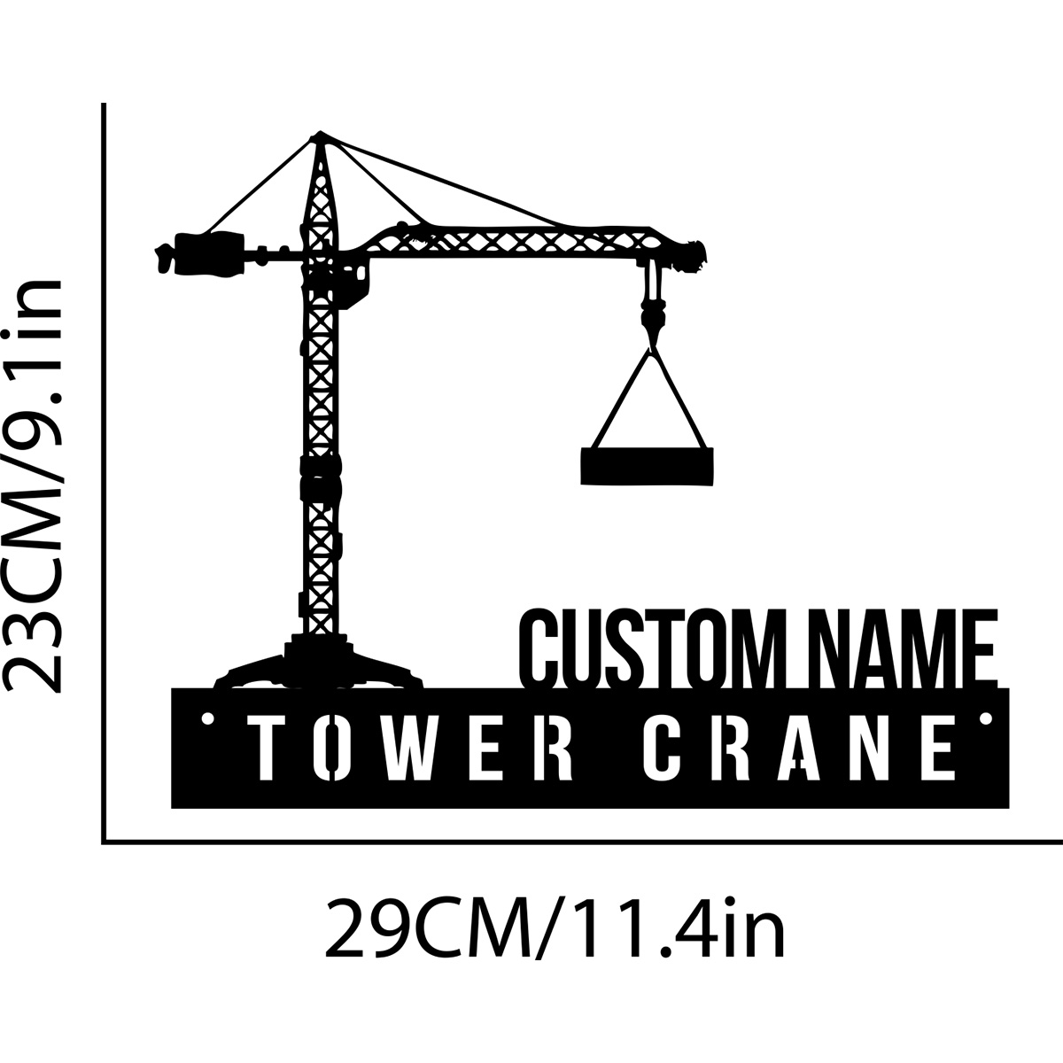 Grúa de torre personalizada, p - Heavy Equipment Sign reseña y precio